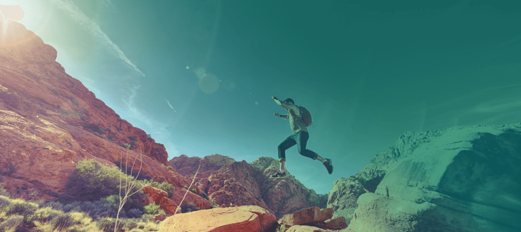 Man Escaping Gas with Sun