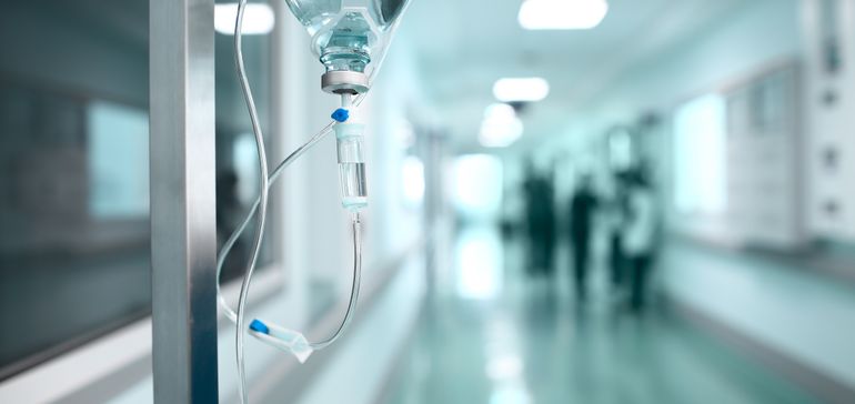 Close up of an IV