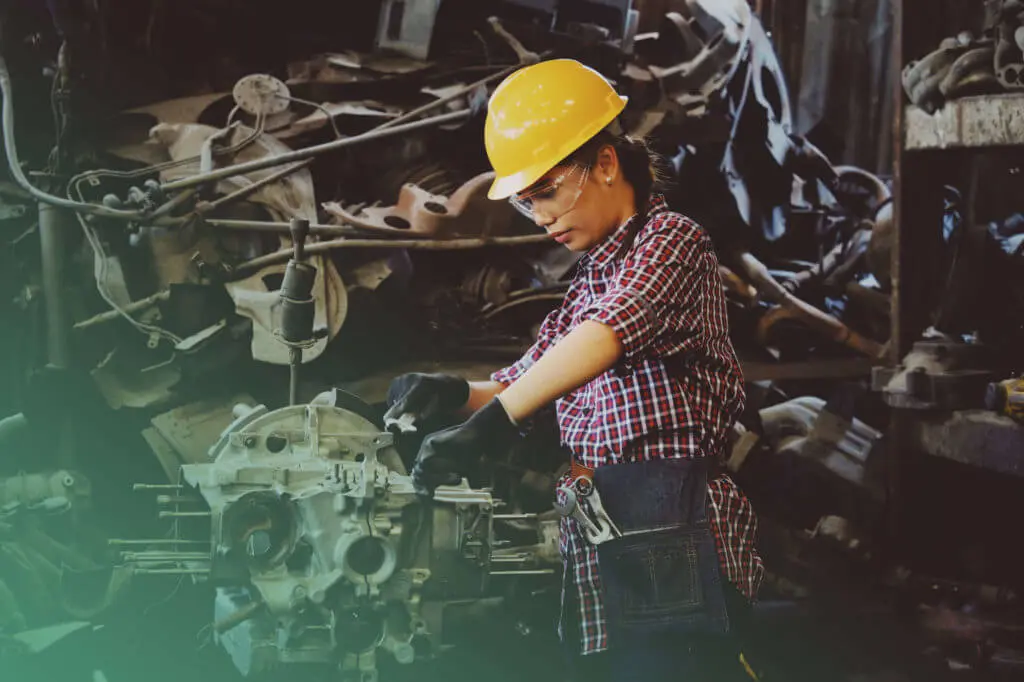Girl Working in Factory
