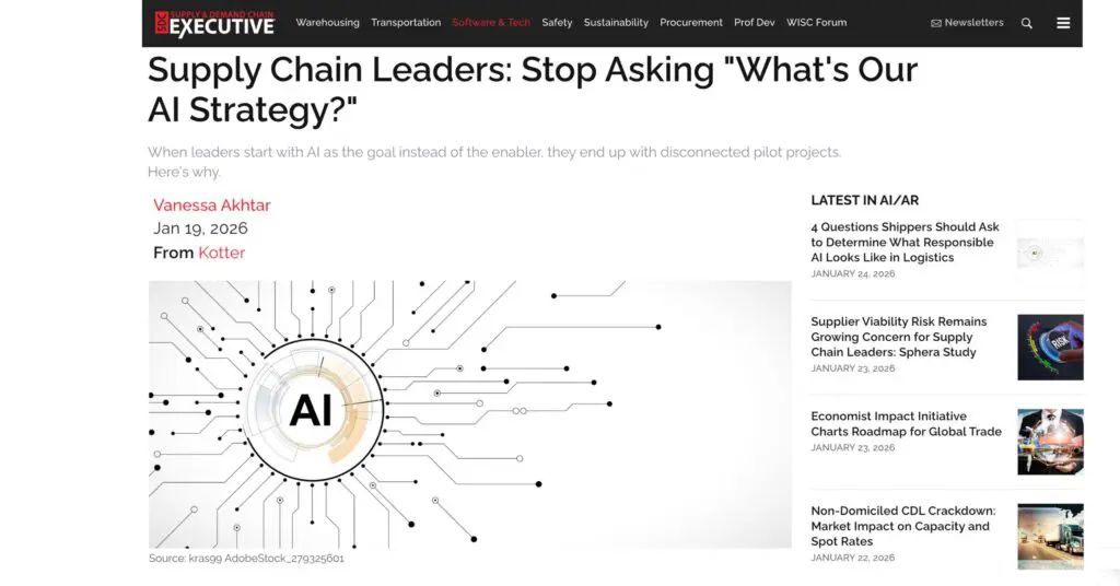 From predictive maintenance and demand forecasting to warehouse automation and supplier risk management, the opportunities and pressure to adopt AI are mounting. Yet despite significant investments, many manufacturing and supply chain operations are struggling to see meaningful returns. The problem isn't the technology itself, it's with the question leaders are asking.