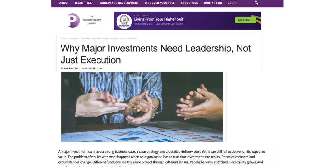 Article from Nick Petscheck in People Development Magazine