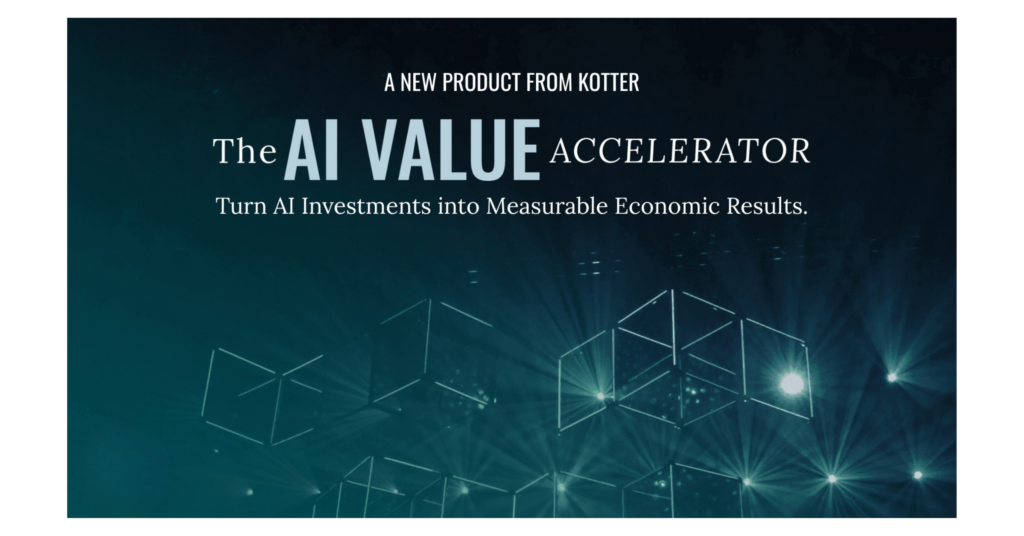 Graphic for Kotter's new AI Value Accelerator product